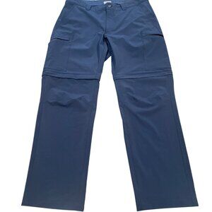 Columbia PFG Men's Sz 36x32 Navy Blue Convertible Pants Zip Off Outdoor Hiking